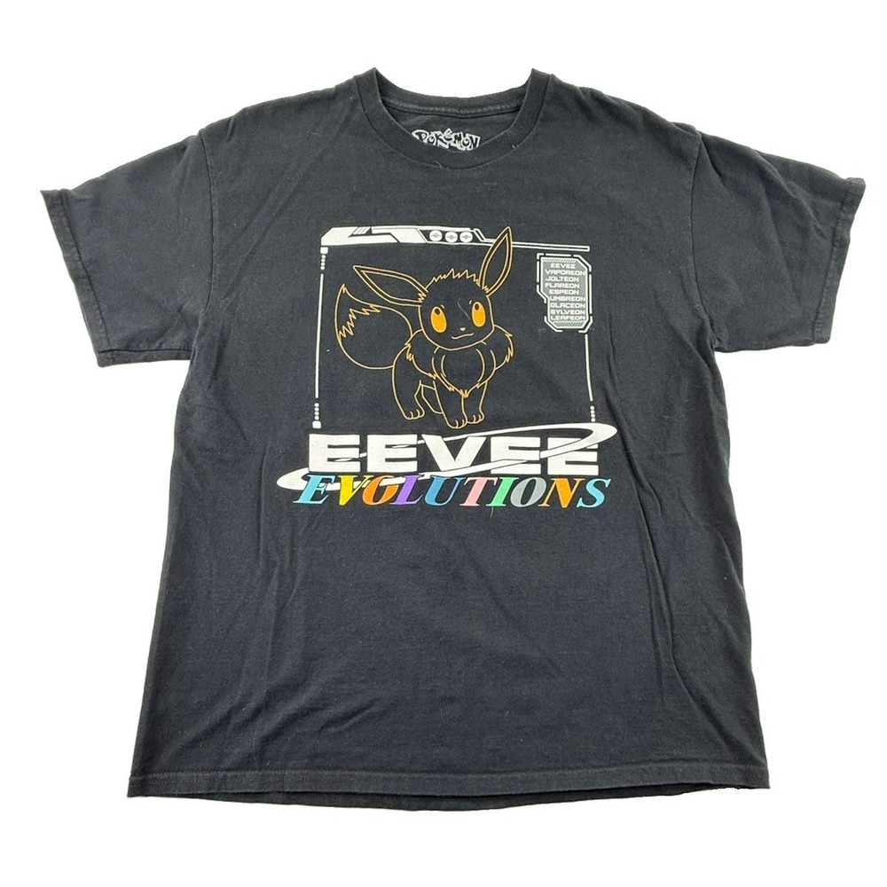 Pokémon Eevee Evolutions Tonal Portrait T-Shirt Black Men's Large Eeveelutions